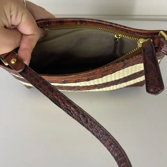 Brahmin Lorelei Shoulder Bag in Pecan Raffia Vineyard - Picture 3 of 3